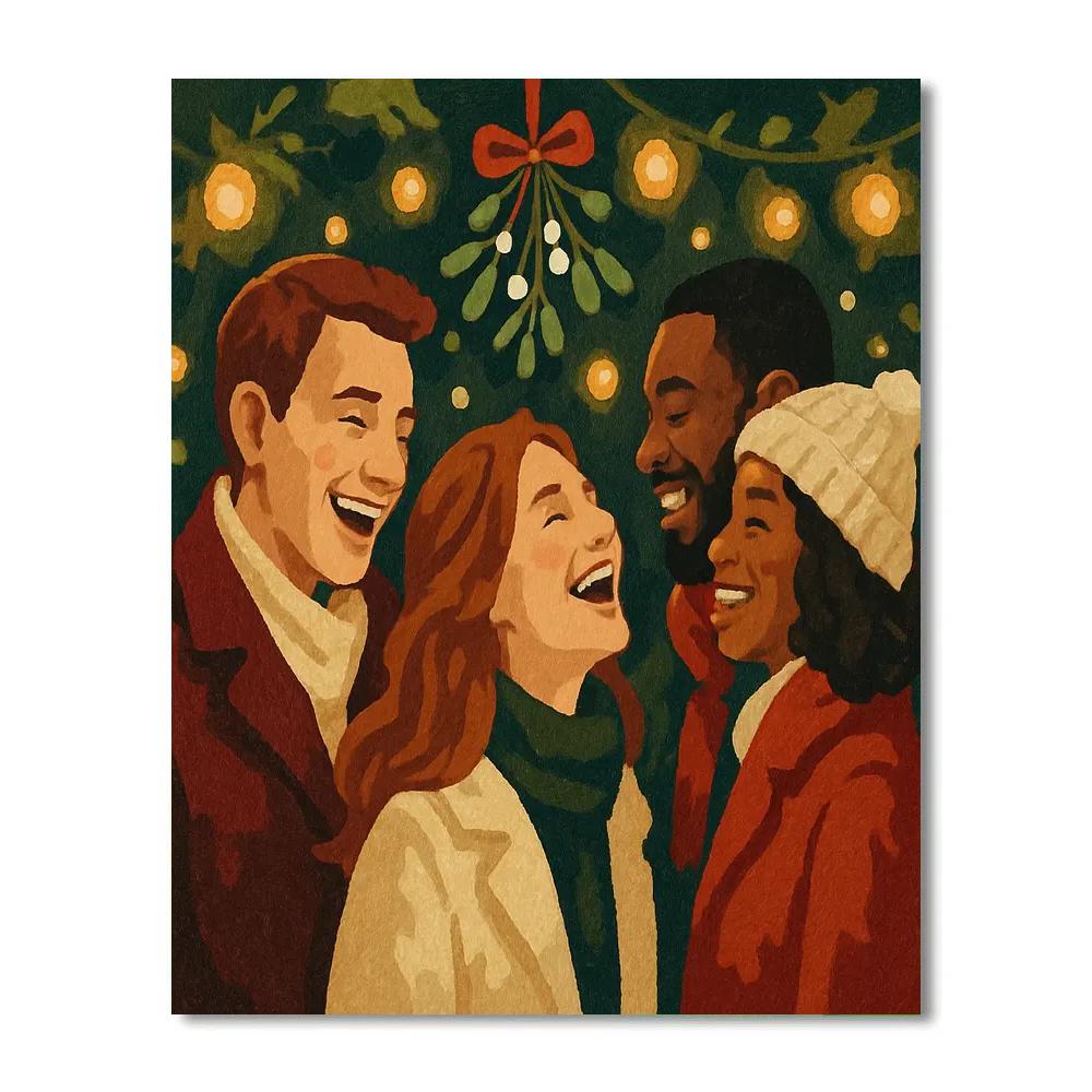 Mistletoe Merriment paint by color