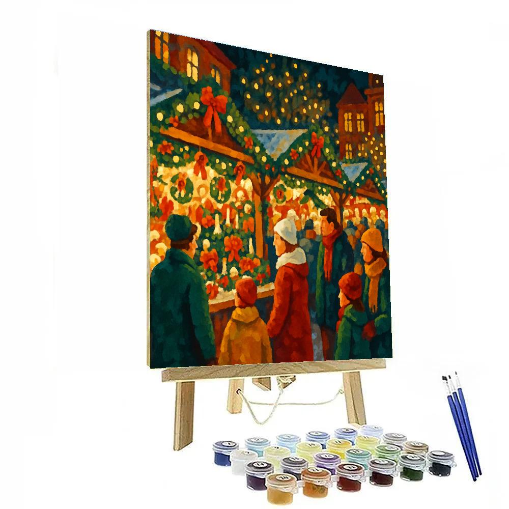 Holly Jolly Marketplace Painting by numbers kit