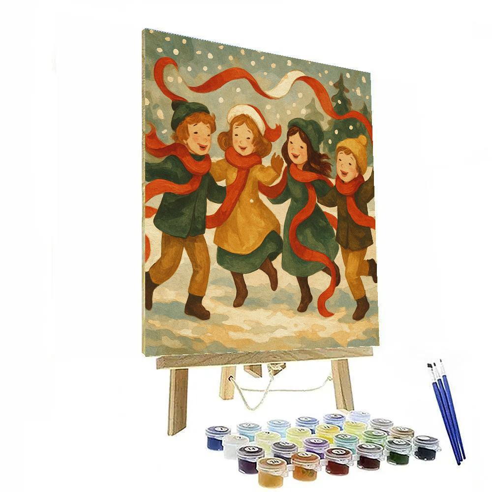 Snowy Ribbon Dance Paint by numbers kits