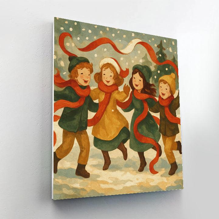 Snowy Ribbon Dance Paint by numbers kits