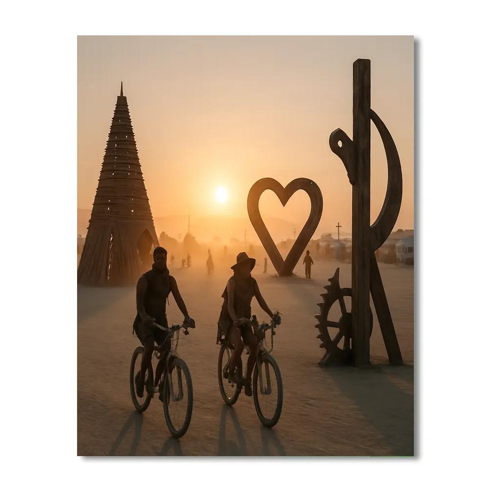 Burning Man Black Rock Desert Sunrise Paint by numbers kits