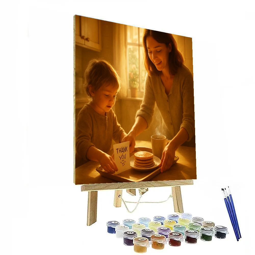 Morning Sunlight Breakfast Surprise Painting by numbers kit