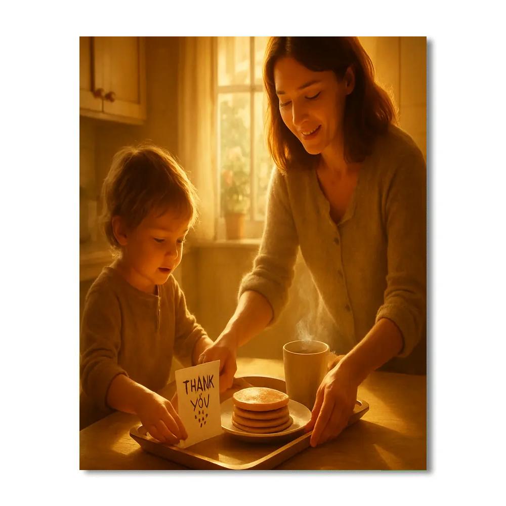 Morning Sunlight Breakfast Surprise Painting by numbers kit