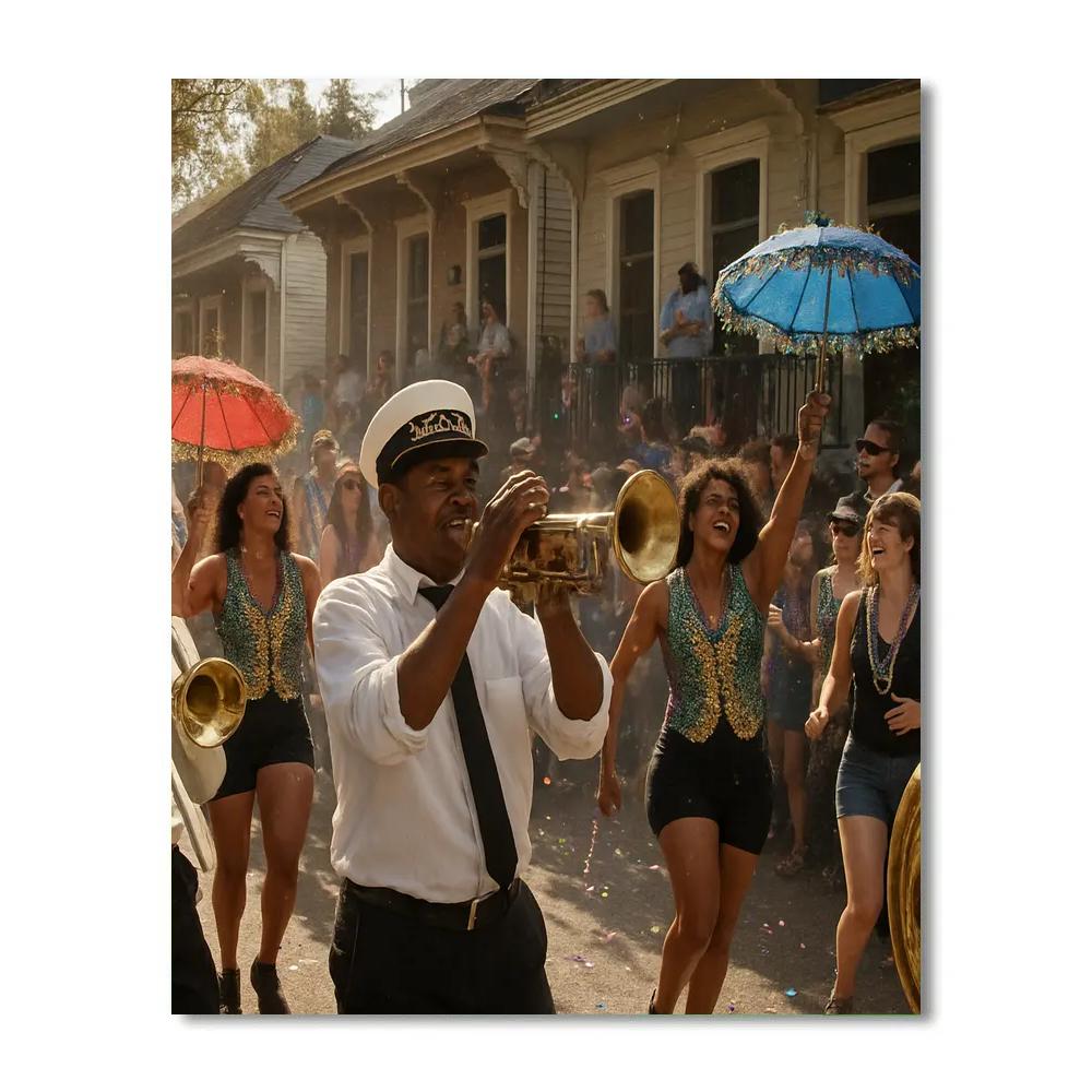 Mardi Gras Second Line Parade New Orleans Number painting