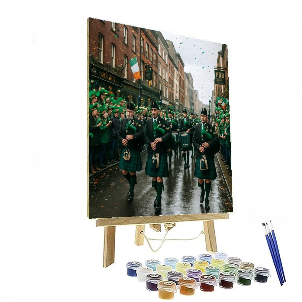 St Patricks Day Downtown Parade Paint by numbers art