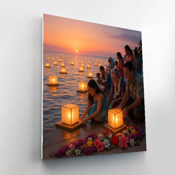 Lantern Floating Honolulu Memorial Paint by numbers art