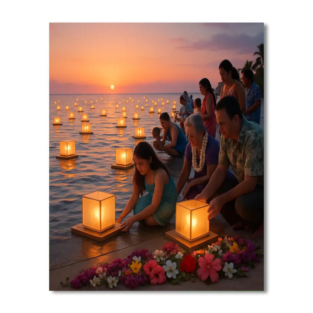 Lantern Floating Honolulu Memorial Paint by numbers art