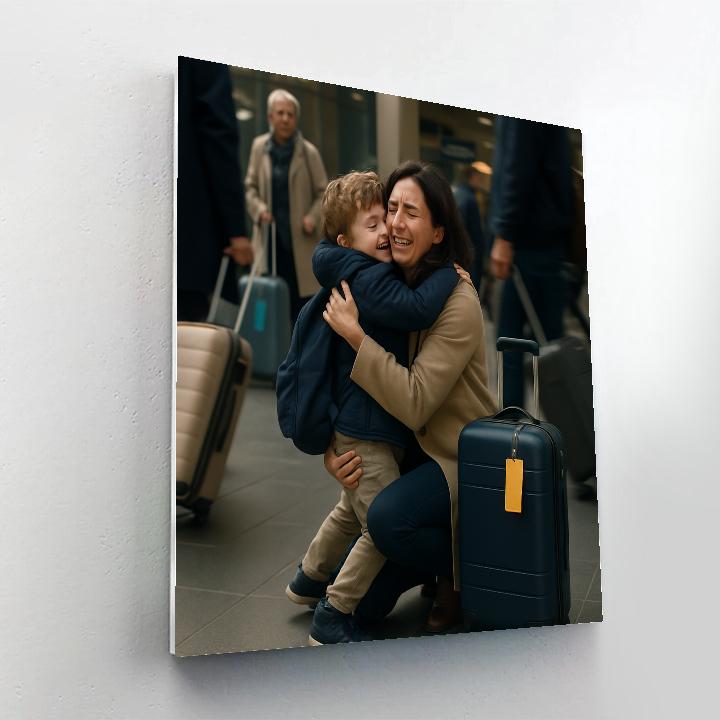 Airport Reunion Hug Paint by numbers art