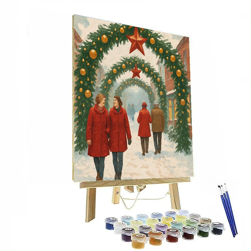 Glistening Garland Lane Paint by numbers art