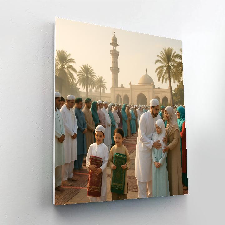 Eid Al Fitr Morning Prayers Courtyard Painting by numbers kit