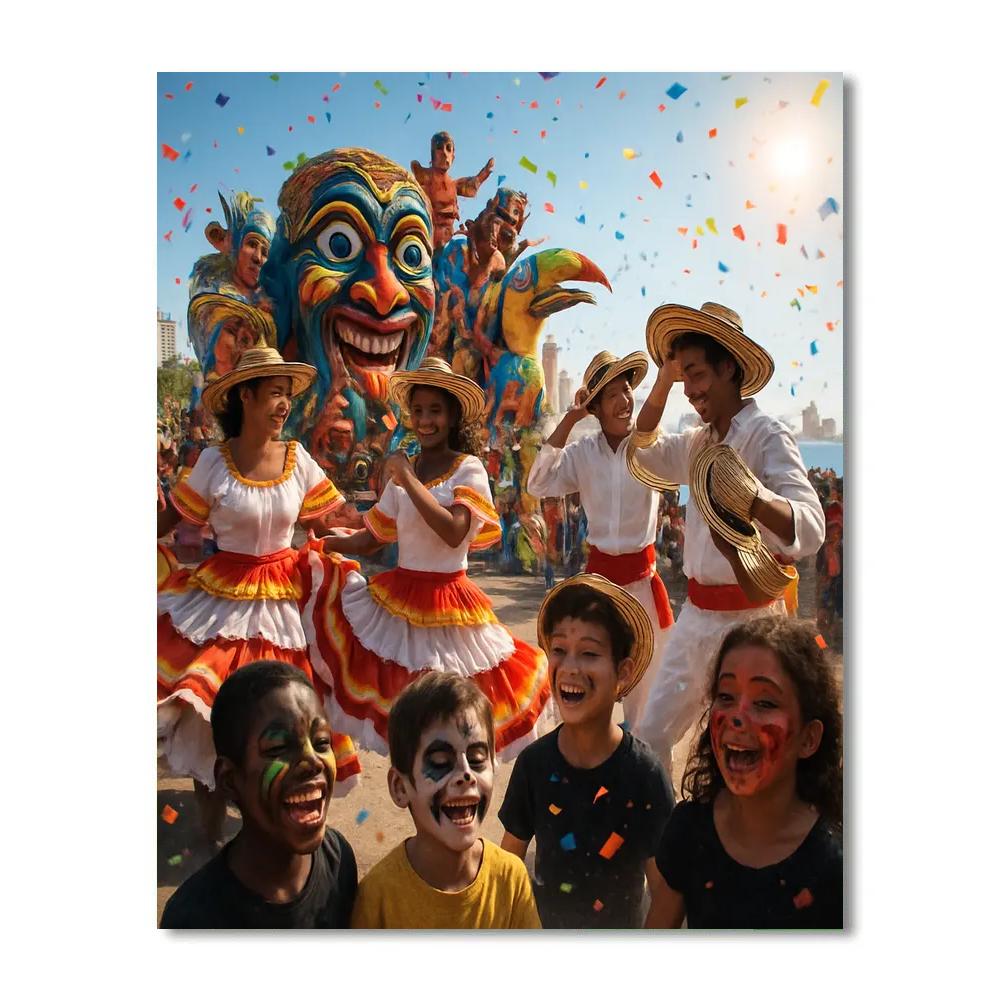Carnivale Barranquilla Street Spectacle Paint by numbers art