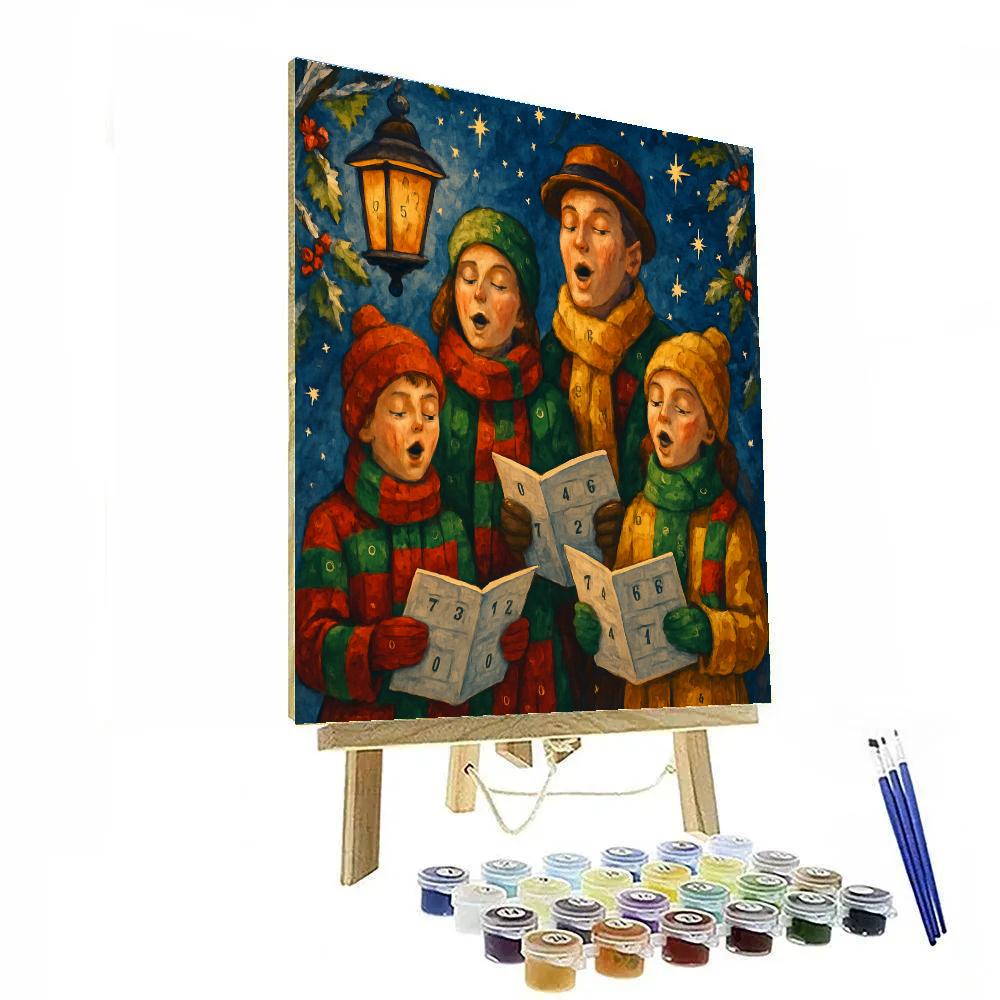 Starlit Carolers’ Chorus Number painting