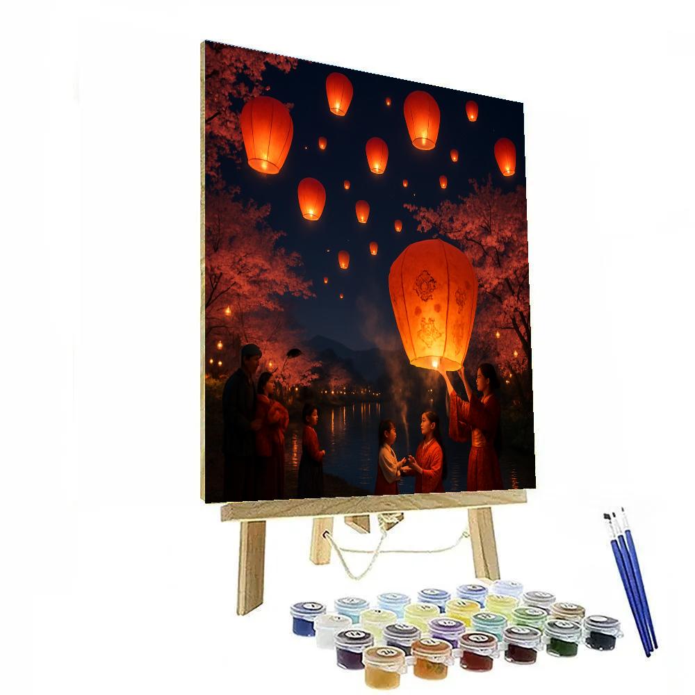 Lunar New Year Lantern Festival In Taiwan Painting by numbers kit