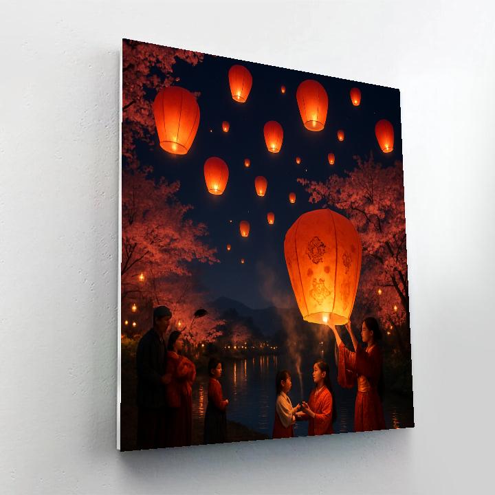 Lunar New Year Lantern Festival In Taiwan Painting by numbers kit