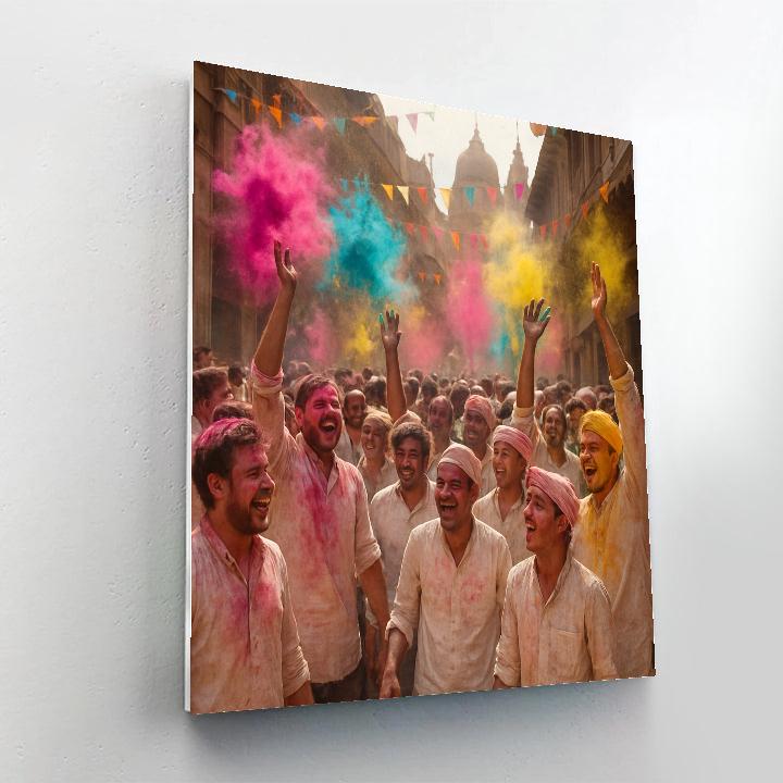 Holi Festival Celebration In Mathura Streets Painting by numbers kit