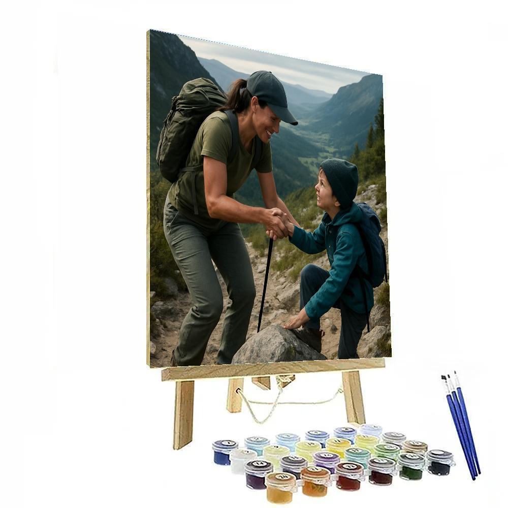 Mountain Hike Hand In Hand Painting by numbers kit