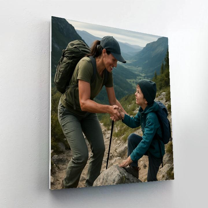 Mountain Hike Hand In Hand Painting by numbers kit
