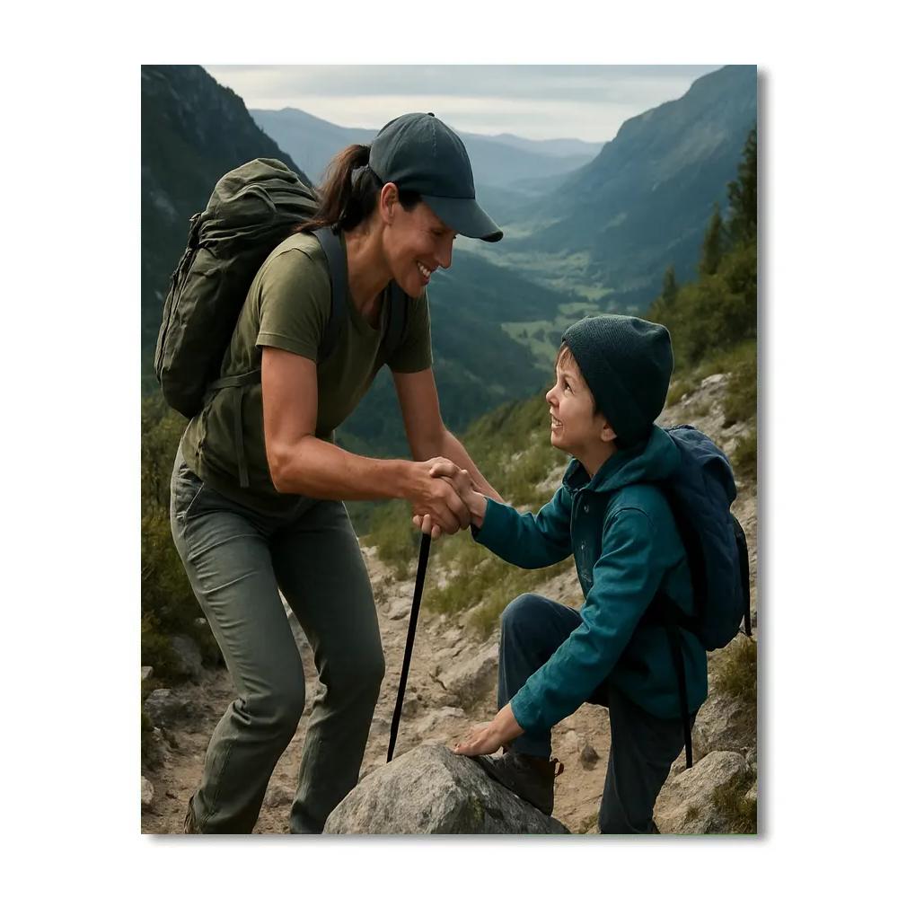 Mountain Hike Hand In Hand Painting by numbers kit