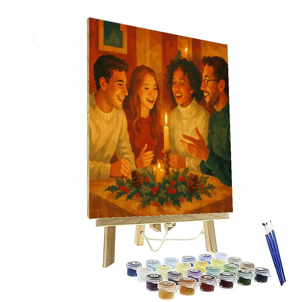 Cozy Candlelight Gathering painting number kit