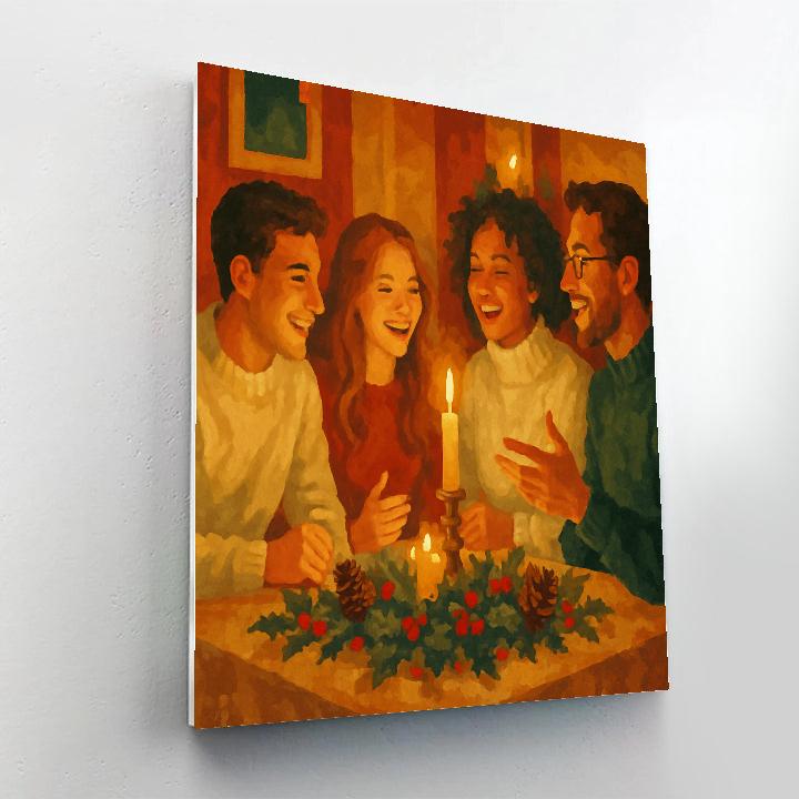 Cozy Candlelight Gathering painting number kit