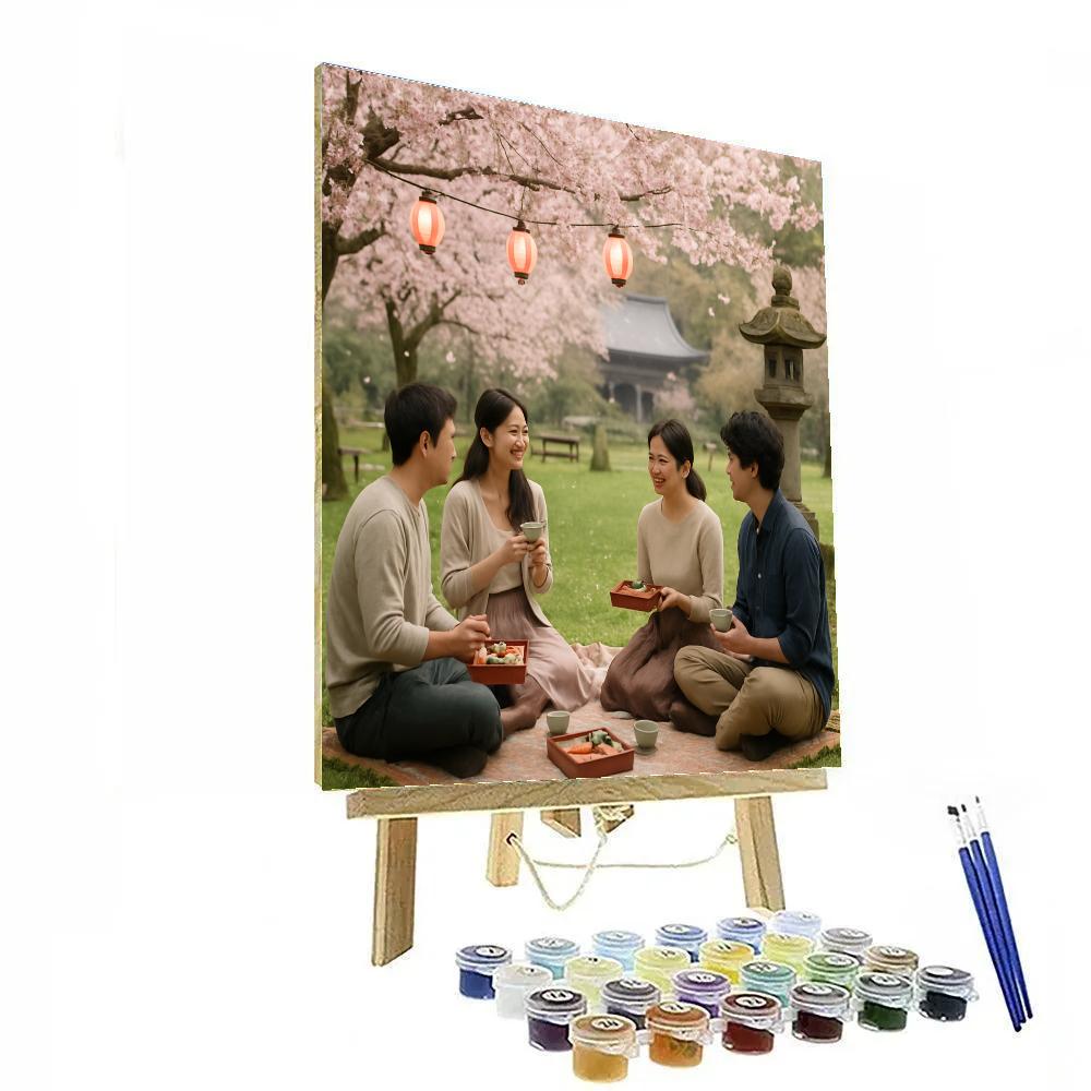 Cherry Blossom Festival Hanami Picnic In Kyoto paint by numbers