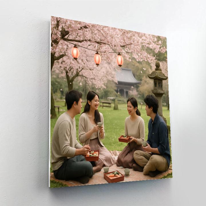 Cherry Blossom Festival Hanami Picnic In Kyoto paint by numbers