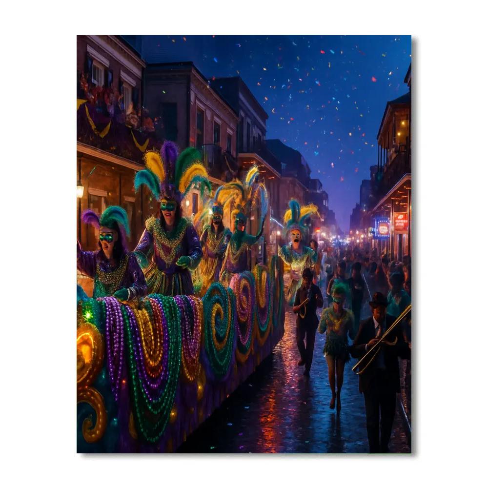Mardi Gras Parade In New Orleans French Quarter Painting by numbers kit