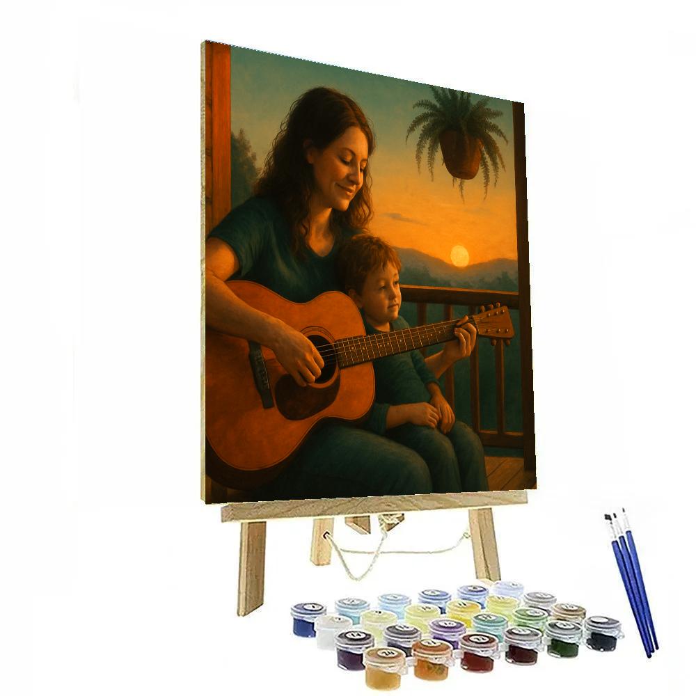 Sunset Porch Guitar Lullaby paint by color