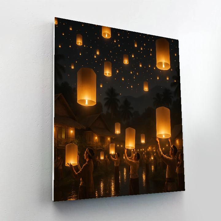 Lantern Release Ceremony At Yi Peng Festival Thailand paint by numbers