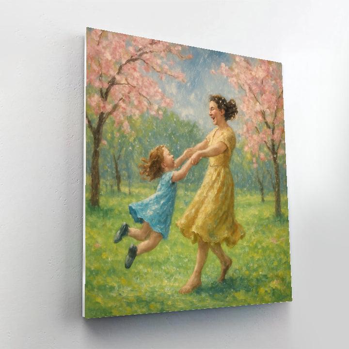 Dancing Together In Spring Rain Painting by numbers kit