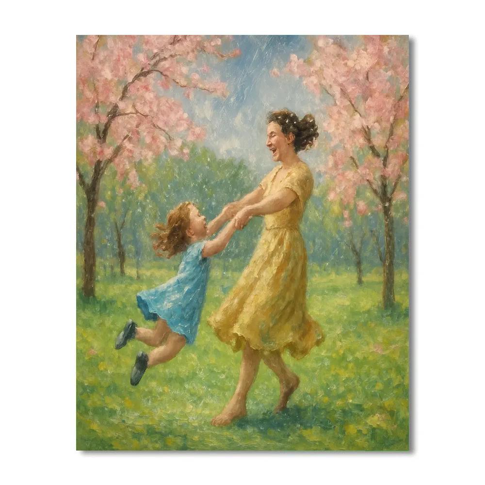 Dancing Together In Spring Rain Painting by numbers kit