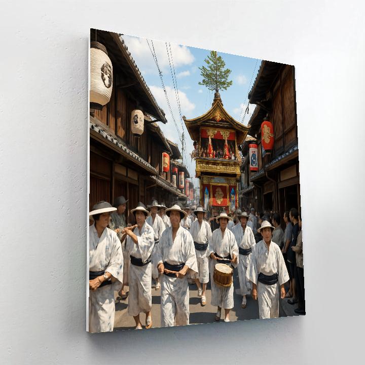 Gion Matsuri Procession In Kyoto Streets Painting by numbers kit