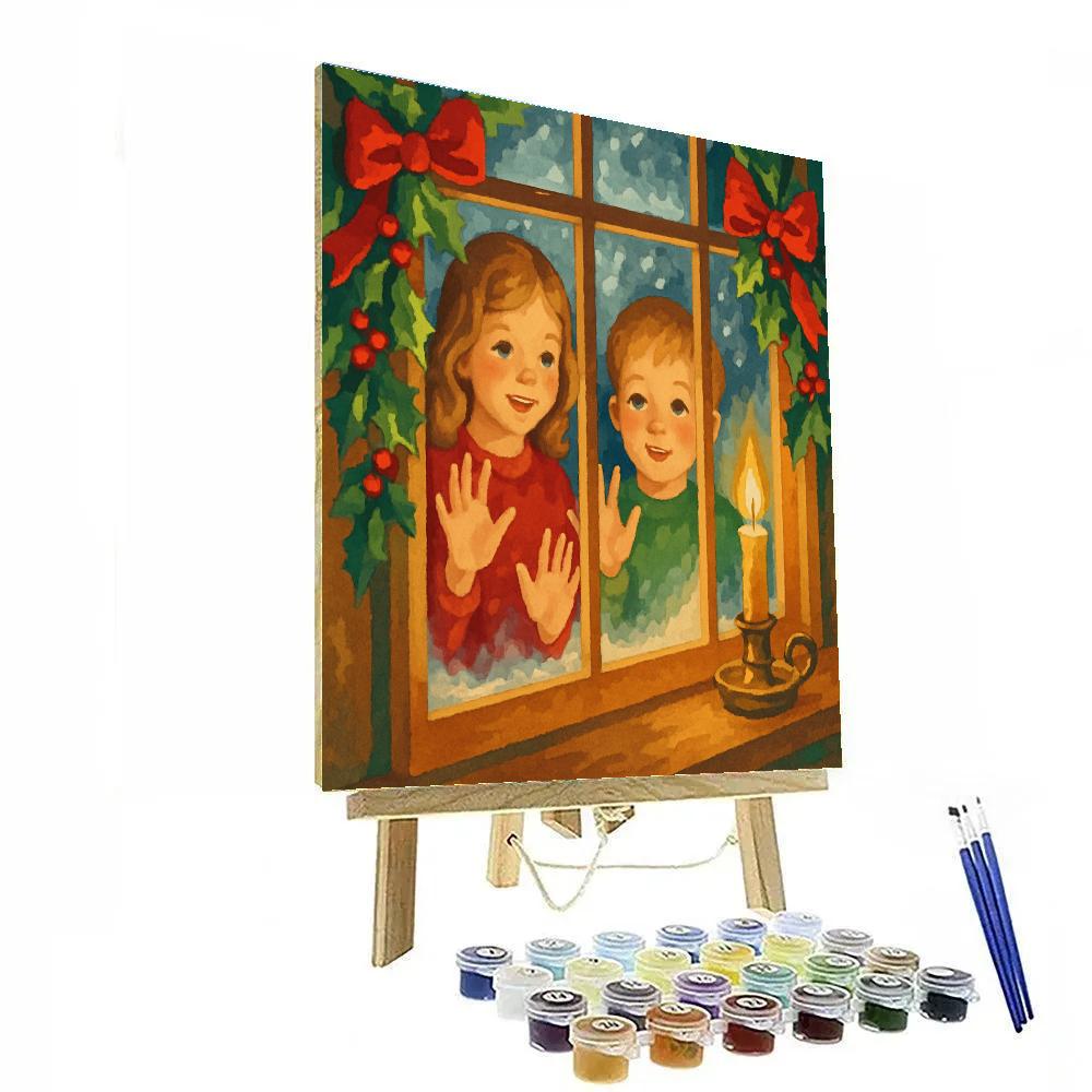 Winter Window Wishes DIY paint by numbers