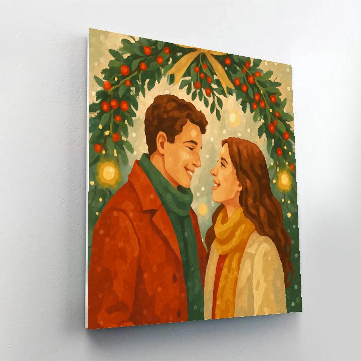 Midnight Mistletoe Magic Paint by numbers art