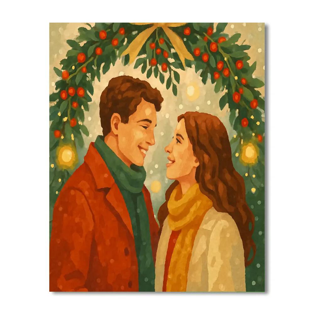 Midnight Mistletoe Magic Paint by numbers art