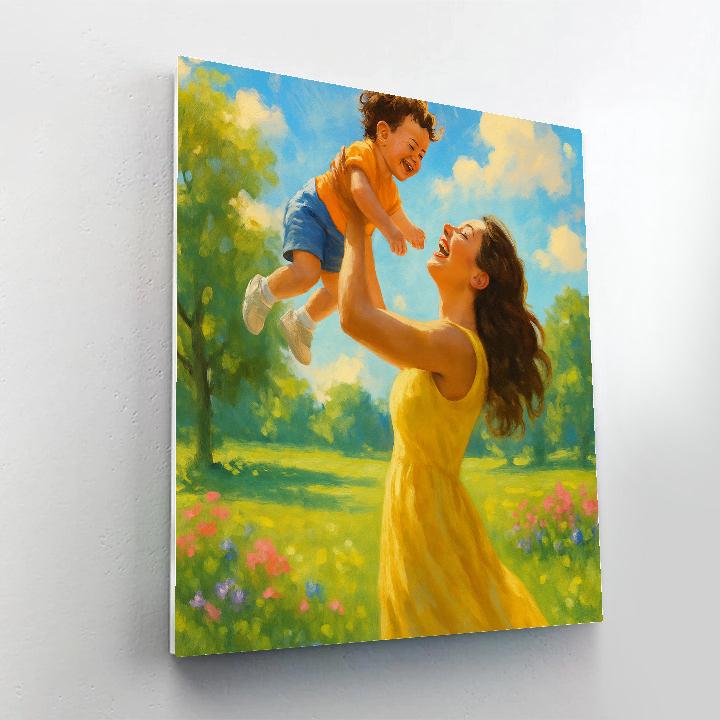 Sunshine And Laughter Motherhood Moment paint by color