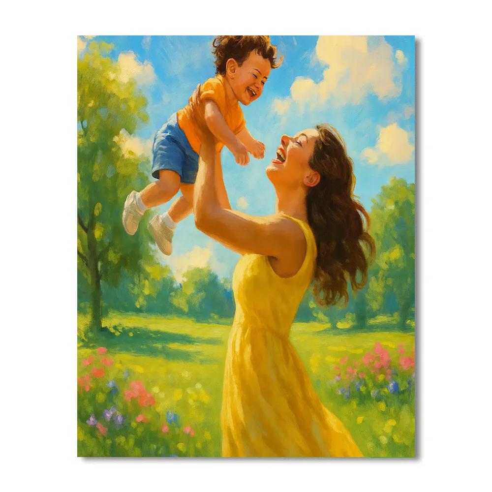 Sunshine And Laughter Motherhood Moment paint by color