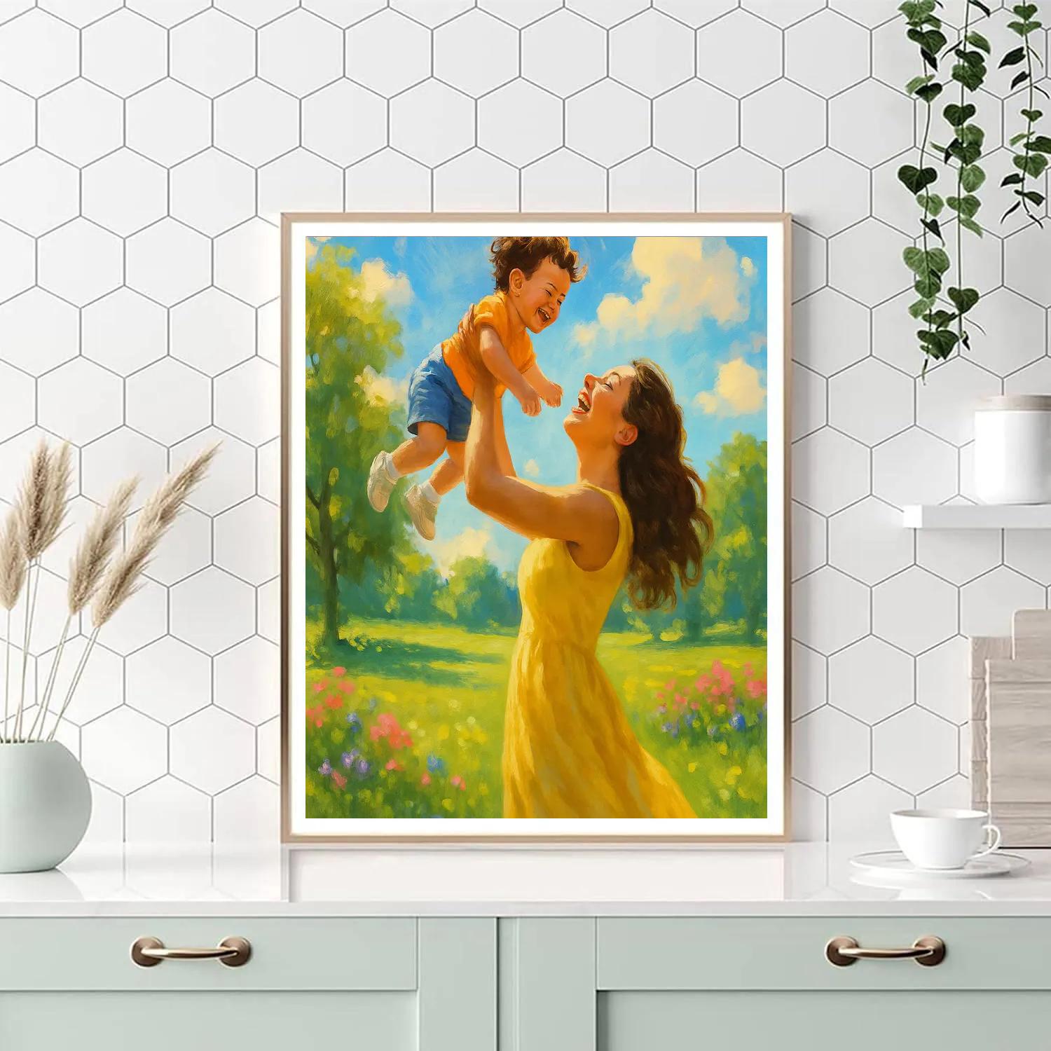 Sunshine And Laughter Motherhood Moment paint by color