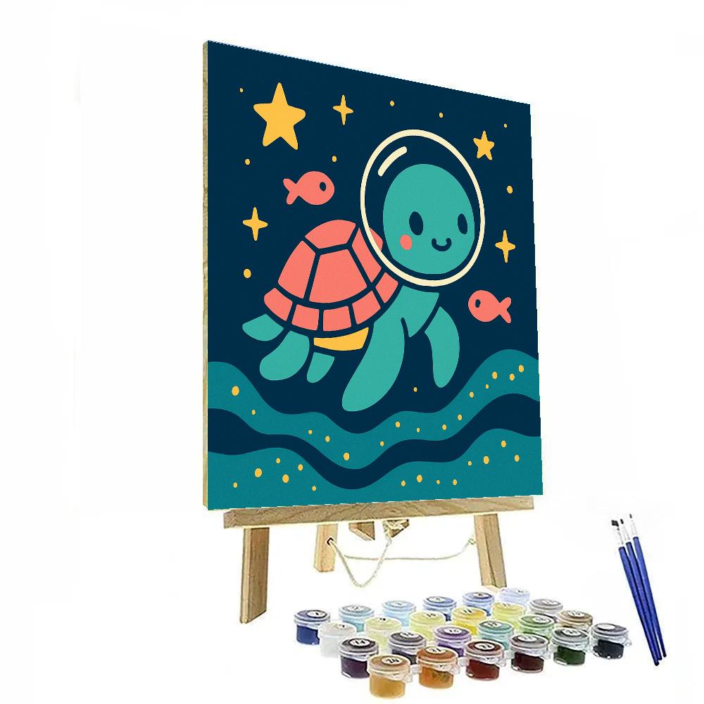 Starlight Sea Turtle Adventure Paint by numbers art