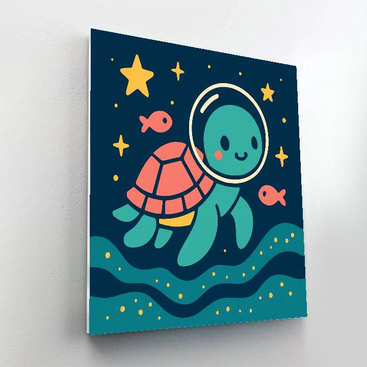 Starlight Sea Turtle Adventure Paint by numbers art