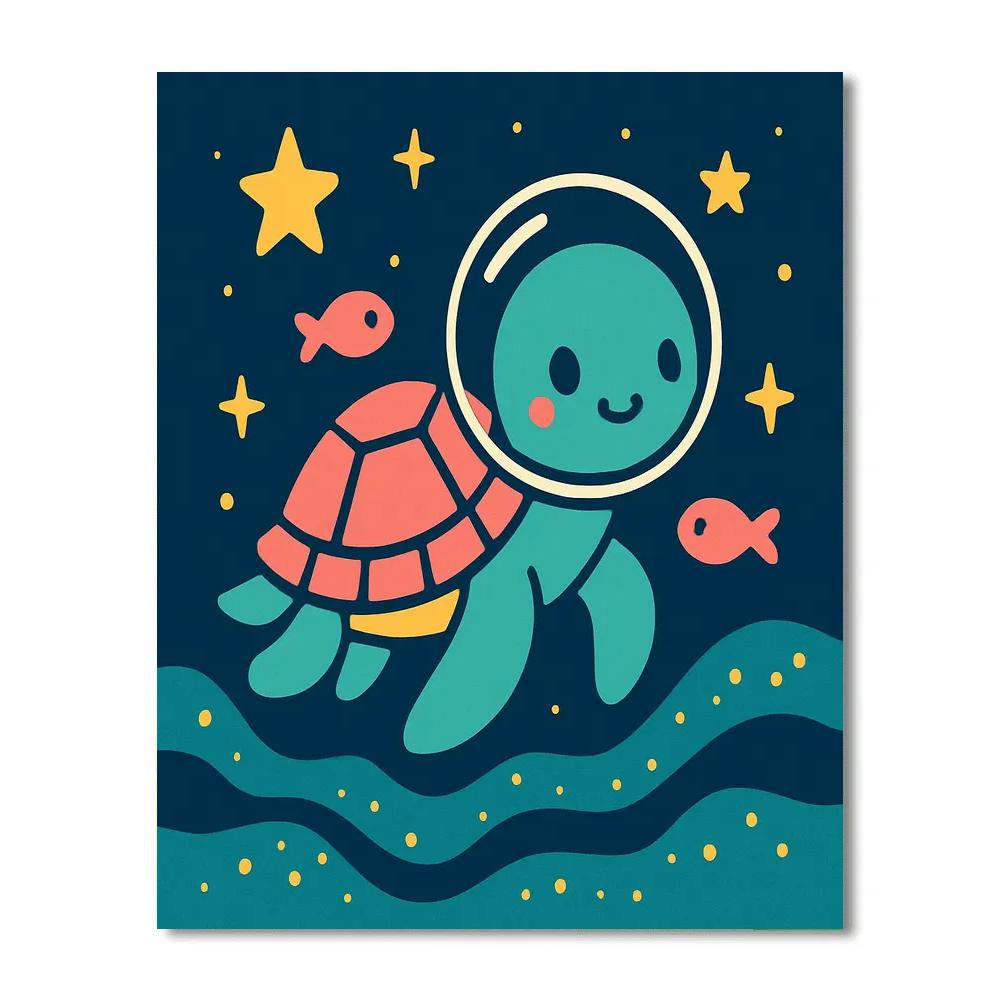 Starlight Sea Turtle Adventure Paint by numbers art