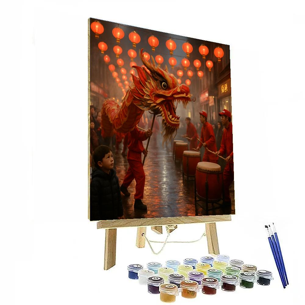 Lunar New Year Dragon Street Dance Painting by numbers kit