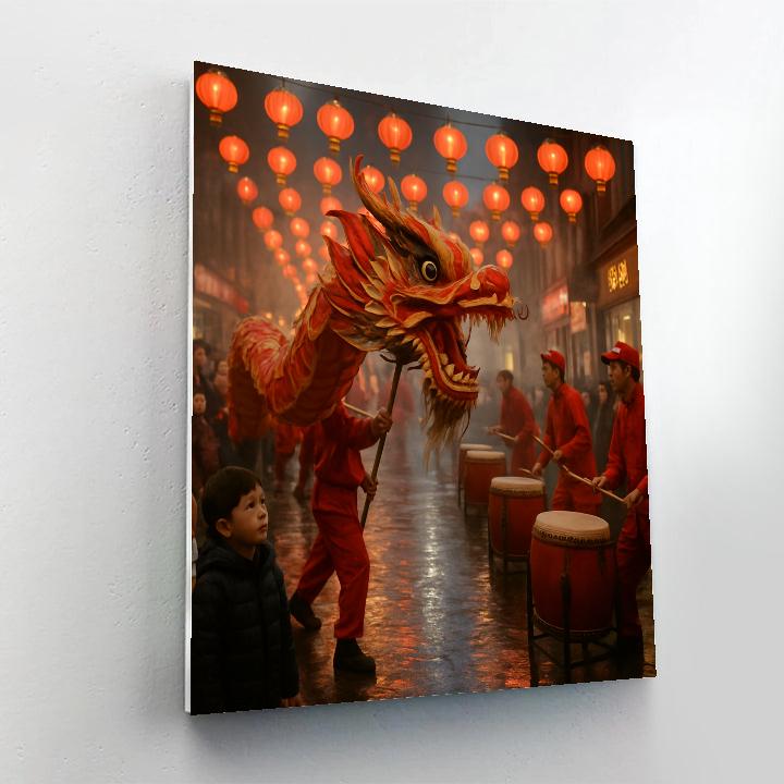 Lunar New Year Dragon Street Dance Painting by numbers kit