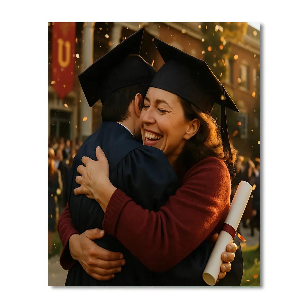 Graduation Day Proud Embrace paint by number