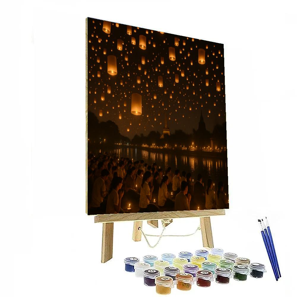 Yi Peng Lantern Release Chiang Mai Numbered painting kits
