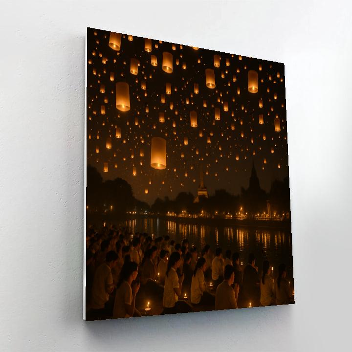 Yi Peng Lantern Release Chiang Mai Numbered painting kits