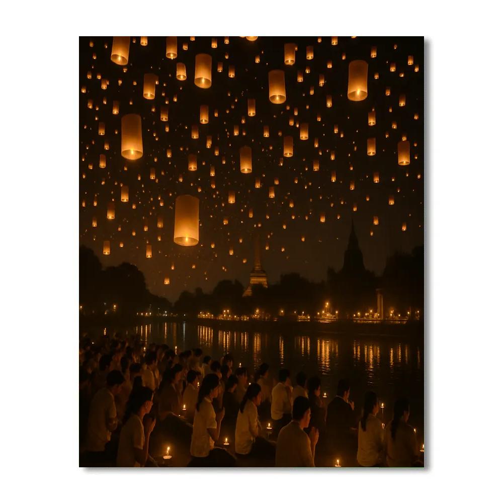 Yi Peng Lantern Release Chiang Mai Numbered painting kits