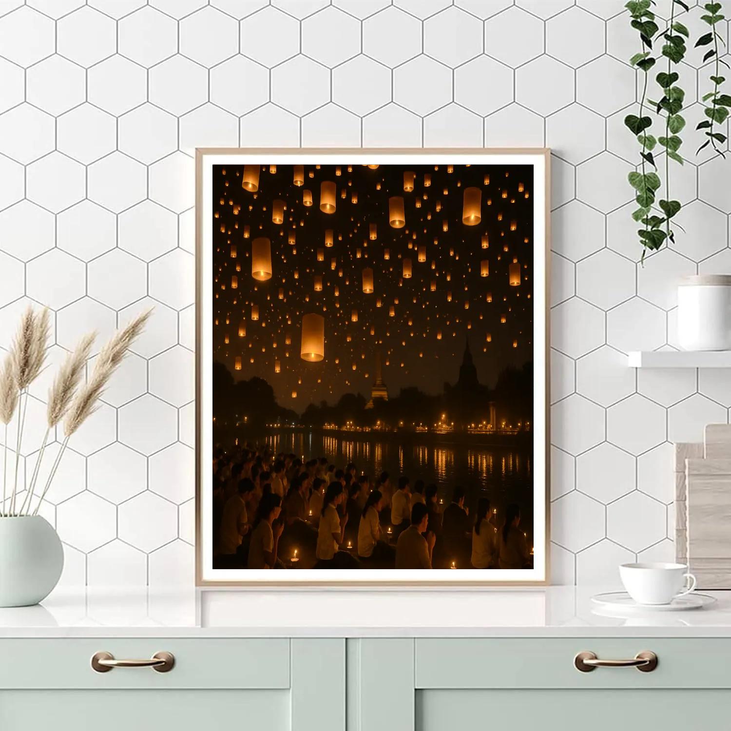 Yi Peng Lantern Release Chiang Mai Numbered painting kits