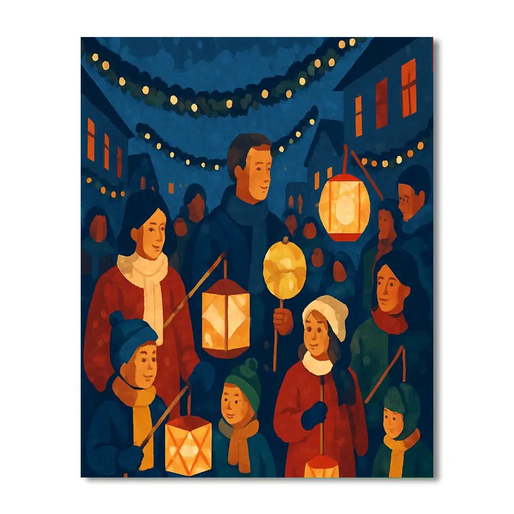 Lantern Parade paint by number