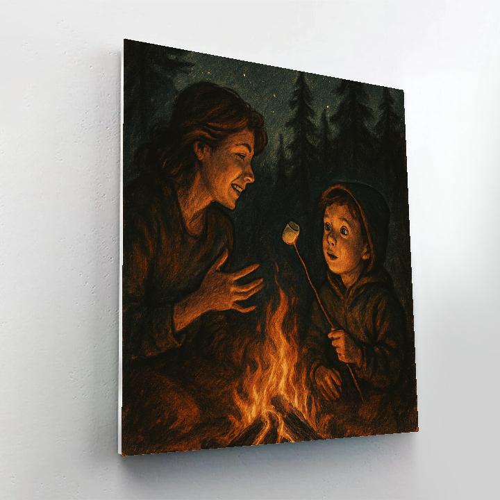 Camping Fire Night Tales Painting by numbers kit